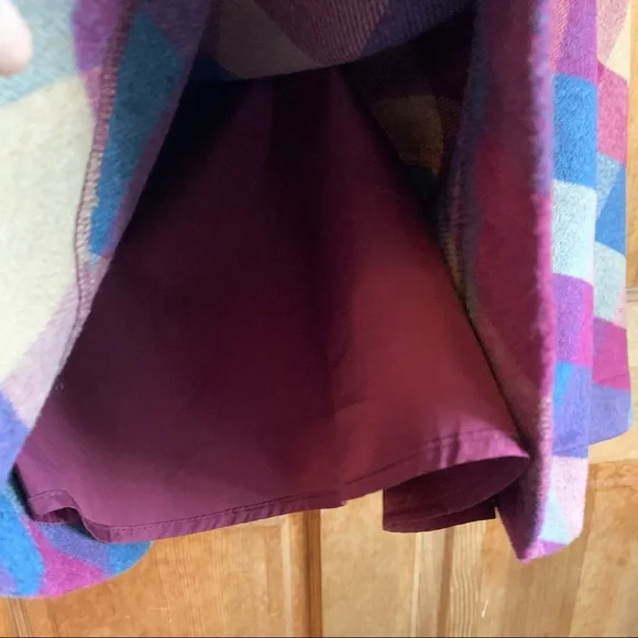 Marjun NWOT Blend Midi Skirt Womens Size 26 Waist Wool Plaid Designer Blue - Picture 5 of 12